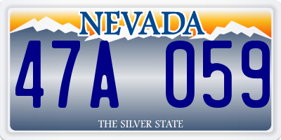 NV license plate 47A059