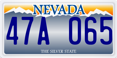 NV license plate 47A065