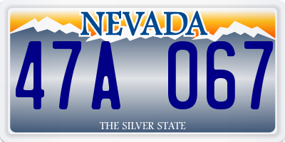 NV license plate 47A067