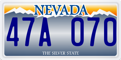 NV license plate 47A070