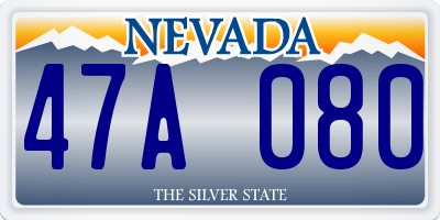NV license plate 47A080