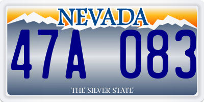 NV license plate 47A083