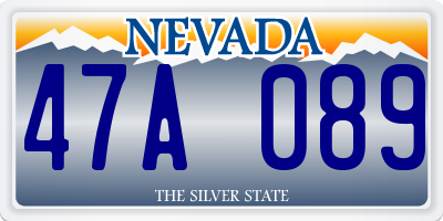 NV license plate 47A089