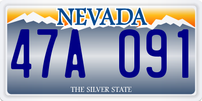 NV license plate 47A091