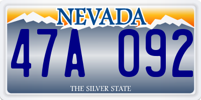 NV license plate 47A092