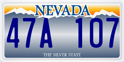 NV license plate 47A107