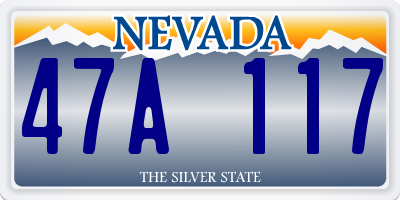 NV license plate 47A117