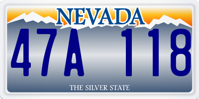 NV license plate 47A118