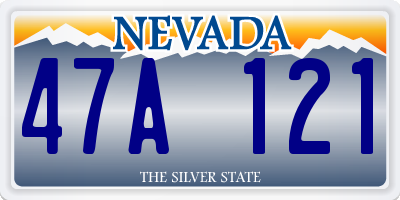 NV license plate 47A121