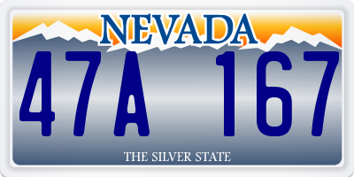 NV license plate 47A167