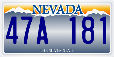 NV license plate 47A181