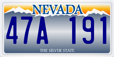 NV license plate 47A191