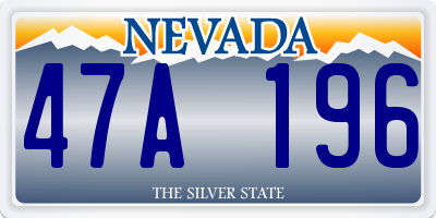 NV license plate 47A196