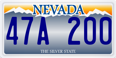 NV license plate 47A200