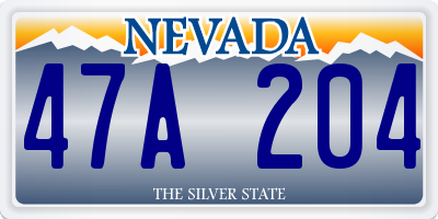 NV license plate 47A204