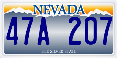 NV license plate 47A207