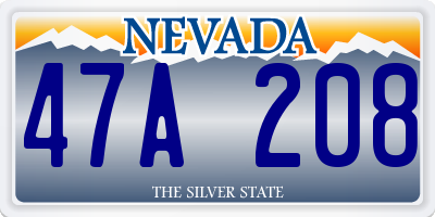 NV license plate 47A208