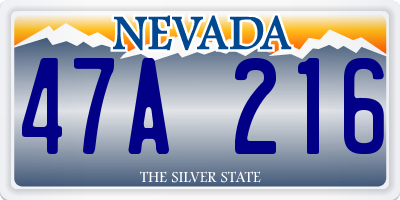 NV license plate 47A216