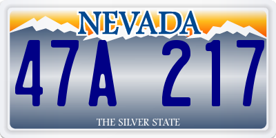 NV license plate 47A217