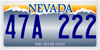 NV license plate 47A222