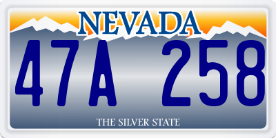 NV license plate 47A258