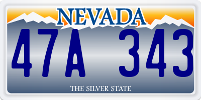 NV license plate 47A343