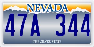 NV license plate 47A344