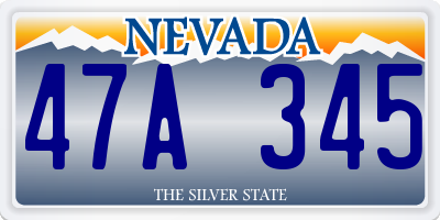 NV license plate 47A345