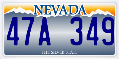 NV license plate 47A349