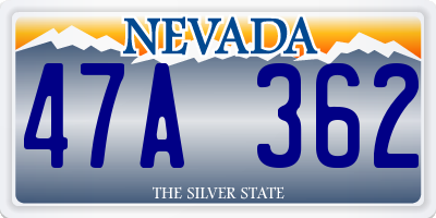 NV license plate 47A362