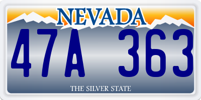 NV license plate 47A363