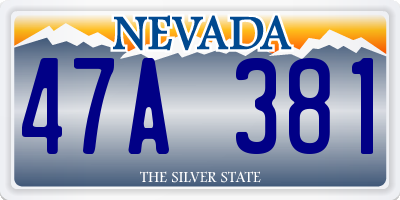 NV license plate 47A381