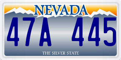 NV license plate 47A445