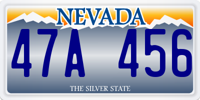 NV license plate 47A456