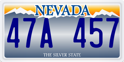 NV license plate 47A457