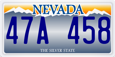 NV license plate 47A458