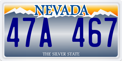 NV license plate 47A467