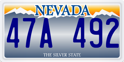 NV license plate 47A492