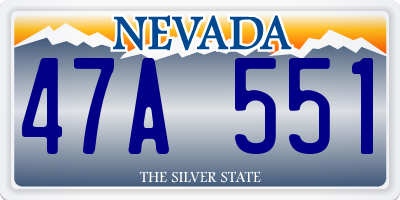 NV license plate 47A551