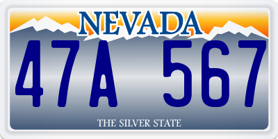 NV license plate 47A567