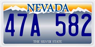 NV license plate 47A582