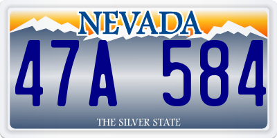 NV license plate 47A584