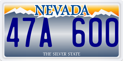 NV license plate 47A600