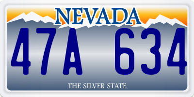 NV license plate 47A634