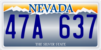 NV license plate 47A637