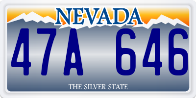 NV license plate 47A646