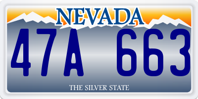 NV license plate 47A663