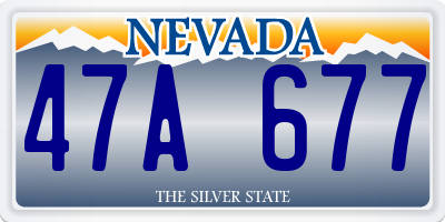 NV license plate 47A677