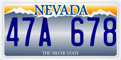 NV license plate 47A678