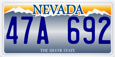 NV license plate 47A692